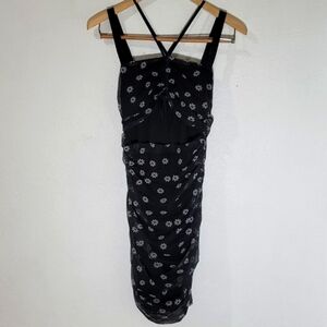 Get Choosy Black Floral  Strappy Cutout Dress Size Small